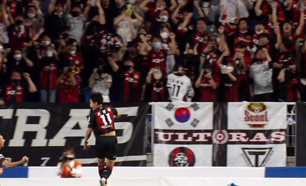 FC서울이 19일 수원 삼성 블루윙즈를 1:0으로 꺾고 슈퍼매치 연승을 이어갔다. 사진은 결승골을 넣은 조영욱. ⓒ팀트웰브=K리그 영상 캡처