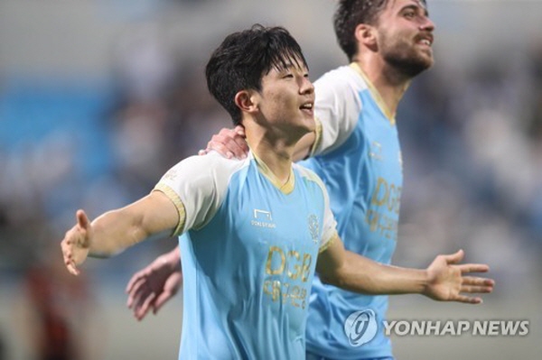6월 29일 펼쳐진 '2022 하나원큐 FA컵' 8강 포항전에서 골을 터뜨린 고재현 ©연합뉴스 제공 6월 29일 펼쳐진 '2022 하나원큐 FA컵' 8강 포항전에서 골을 터뜨린 고재현 ©연합뉴스 제공